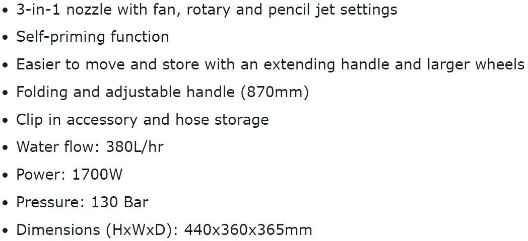 מכונת שטיפה בלחץ בוש BOSCH EASY AQUATAK 130 3165140883733
